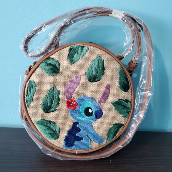 Loungefly Disney Stitch Tropical Burlap Crossbody Bag Purse - Picture 1 of 4